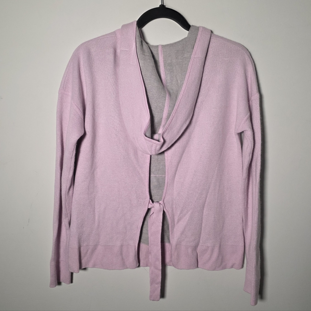 Banana Republic Hoodie Sweater S Pink Perfomance Cashmere Open Back Tie - Picture 5 of 8